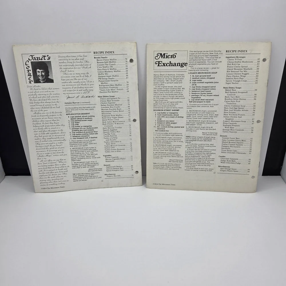 The Microwave Times Magazine Lot of 2 1987 Vol 13 Vintage Recipe Issues